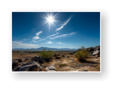 Sunrise over the desert and mountains near Dreamers RV Park in Salome, Arizona.