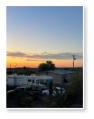 Sunset over the campground at Dreamers RV Park in Salome, Arizona.