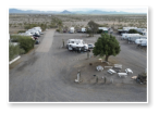 Aerial view of rv sites at Dreamers RV Park in Salome, Arizona.